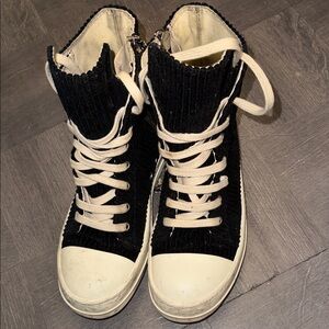 Rick Owens Drkshadow Corduroy High Top Sneakers
